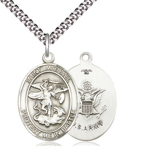 Sterling Silver Saint Michael Army Medal Catholic Jewelry