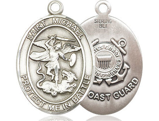 Sterling Silver Saint Michael Coast Guard Medal Catholic Jewelry