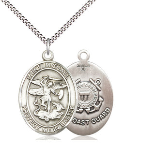 Sterling Silver Saint Michael Coast Guard Medal Catholic Jewelry