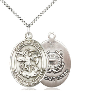 Sterling Silver Saint Michael Coast Guard Medal Catholic Jewelry