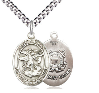 Sterling Silver Saint Michael Coast Guard Medal Catholic Jewelry
