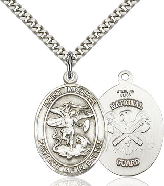 Sterling Silver Saint Michael National Guard Medal Catholic Jewelry