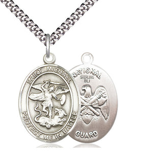 Sterling Silver Saint Michael National Guard Medal Catholic Jewelry