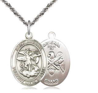 Sterling Silver Saint Michael National Guard Medal Catholic Jewelry