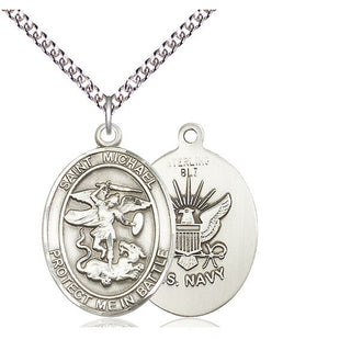 Sterling Silver Saint Michael Navy Medal Catholic Jewelry