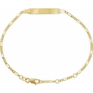 14K Yellow Adjustable Figaro Adjustable Identification 6-7" Bracelet