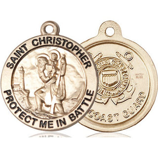 14kt Gold Filled Saint Christopher Coast Guard Medal