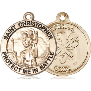 14kt Gold Filled Saint Christopher National Guard Medal