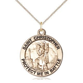 14kt Gold Filled Saint Christopher Medal Catholic Jewelry