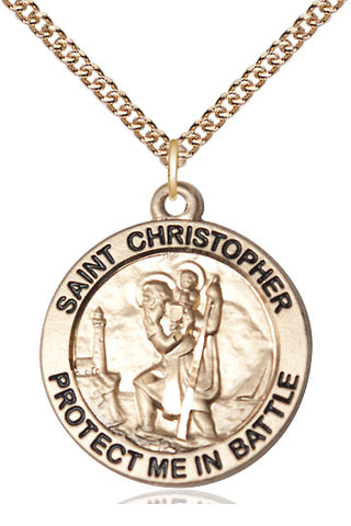14kt Gold Filled Saint Christopher Medal Catholic Jewelry