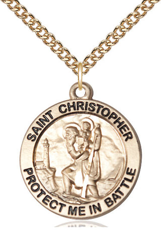 14kt Gold Filled Saint Christopher Medal Catholic Jewelry
