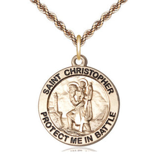 14kt Gold Filled Saint Christopher Medal Catholic Jewelry