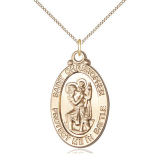14kt Gold Filled Saint Christopher Medal Catholic Jewelry