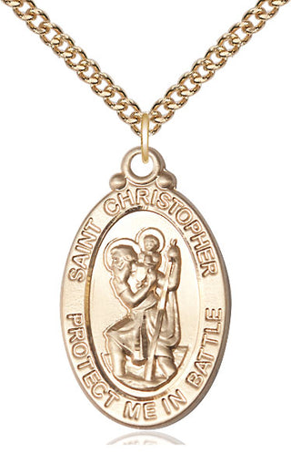 14kt Gold Filled Saint Christopher Medal Catholic Jewelry