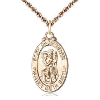 14kt Gold Filled Saint Christopher Medal Catholic Jewelry