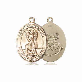14kt Gold Filled Saint Christopher Coast Guard Medal