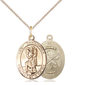 14kt Gold Saint Christopher National Guard Medal