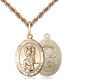 14kt Gold Saint Christopher National Guard Medal
