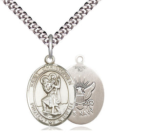 Sterling Silver Saint Christopher Navy Medal Religious Jewelry
