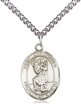 Sterling Silver Saint Christopher Medal Religious Jewelry