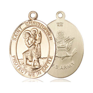 14kt Gold Filled Saint Christopher Army Medal