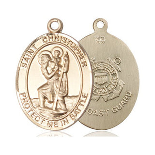 14kt Gold Filled Saint Christopher Coast Guard Medal
