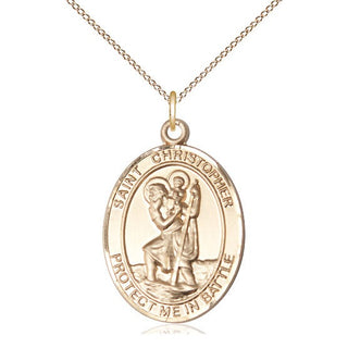 14kt Gold Filled Saint Christopher Medal Catholic Jewelry