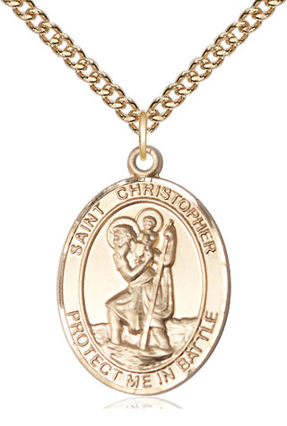 14kt Gold Filled Saint Christopher Medal Catholic Jewelry