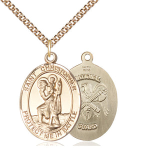 14kt Gold Saint Christopher National Guard Medal