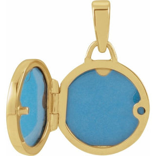 14K Yellow Round Locket Pendant
