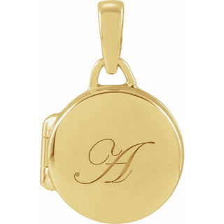 14K Yellow Round Locket Pendant