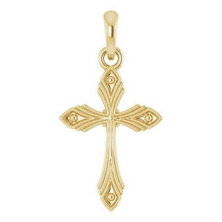 14K Yellow Vintage-Inspired Cross Pendant