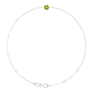 Sterling Silver 4 mm Natural Peridot 6 1/2-7 1/2" Bracelet