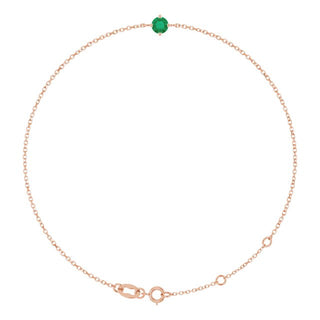 14K Rose 4 mm Lab-Grown Emerald 6 1/2-7 1/2" Bracelet