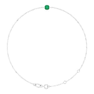 14K White 4 mm Lab-Grown Emerald 6 1/2-7 1/2" Bracelet