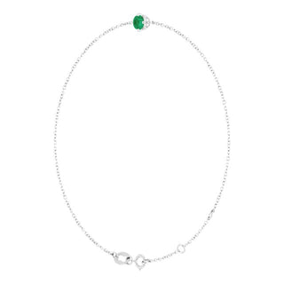 Sterling Silver 4 mm Lab-Grown Emerald 6 1/2-7 1/2" Bracelet