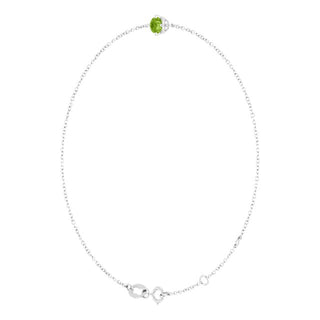 Platinum 4 mm Natural Peridot 6 1/2-7 1/2" Bracelet