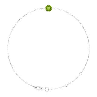 Platinum 5 mm Natural Peridot 6 1/2-7 1/2" Bracelet