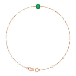 14K Rose 5 mm Lab-Grown Emerald 6 1/2-7 1/2" Bracelet