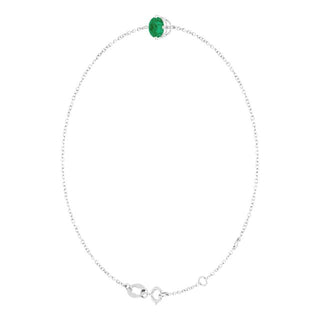 Sterling Silver 5 mm Lab-Grown Emerald 6 1/2-7 1/2" Bracelet
