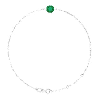 Platinum 6 mm Lab-Grown Emerald 6 1/2-7 1/2" Bracelet