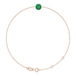 14K Rose 6 mm Lab-Grown Emerald 6 1/2-7 1/2" Bracelet