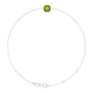 Sterling Silver 6 mm Natural Peridot 6 1/2-7 1/2" Bracelet