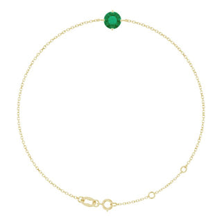 14K Yellow 6 mm Lab-Grown Emerald 6 1/2-7 1/2" Bracelet