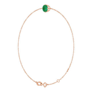 14K Rose 6 mm Lab-Grown Emerald 6 1/2-7 1/2" Bracelet
