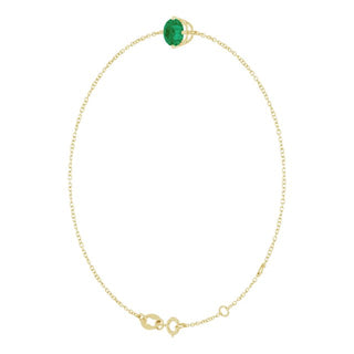 14K Yellow 6 mm Lab-Grown Emerald 6 1/2-7 1/2" Bracelet