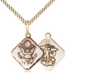 14kt Gold Filled Army Diamond Medal Religious Jewelry