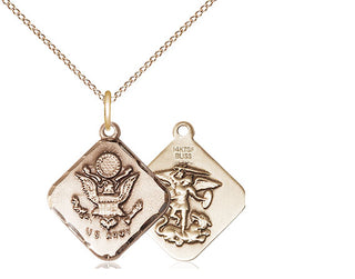 14kt Gold Filled Army Diamond Medal Religious Jewelry