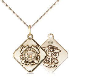 14kt Gold Filled Coast Guard Diamond Medal Religious Jewelry