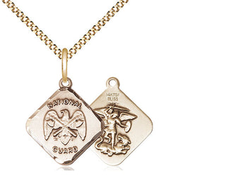 14kt Gold Filled National Guard Diamond Medal Religious Jewelry